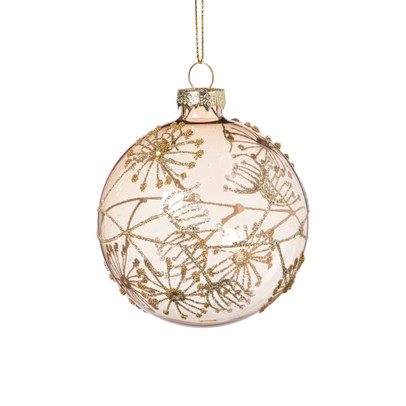 Kerstbal paardenbloem – goudkleurig